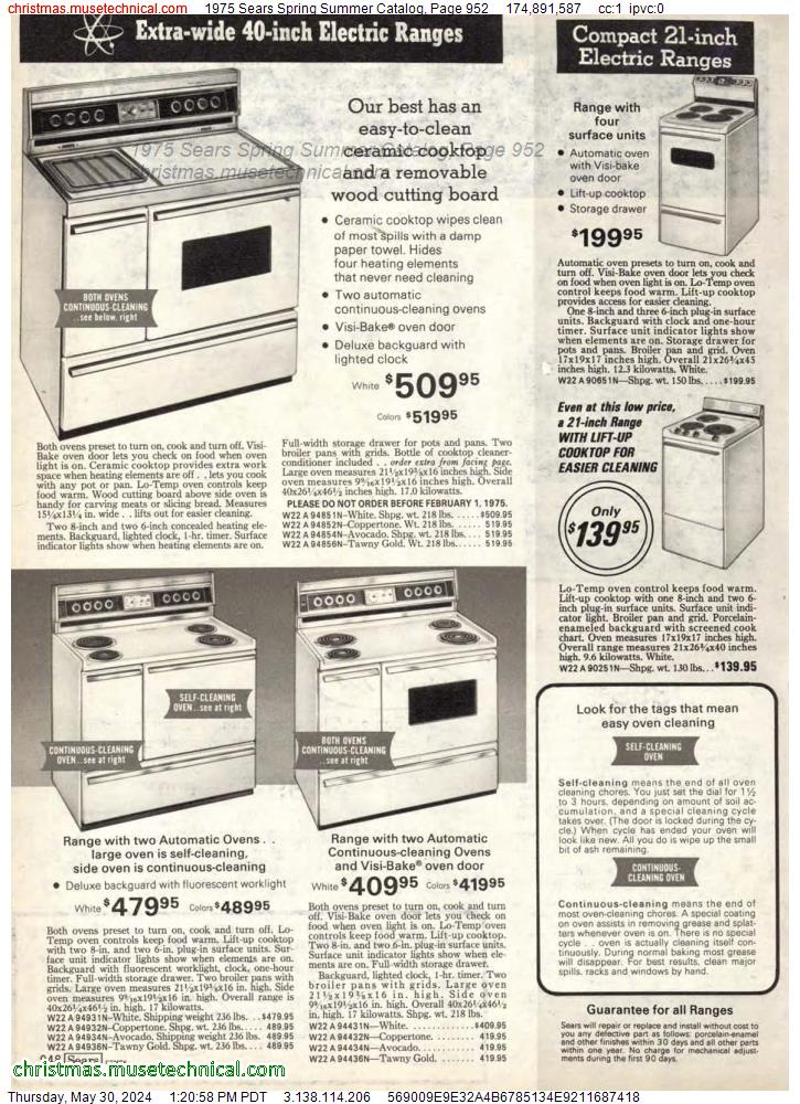1975 Sears Spring Summer Catalog, Page 952