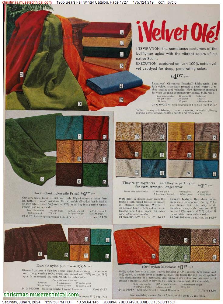 1965 Sears Fall Winter Catalog, Page 1727