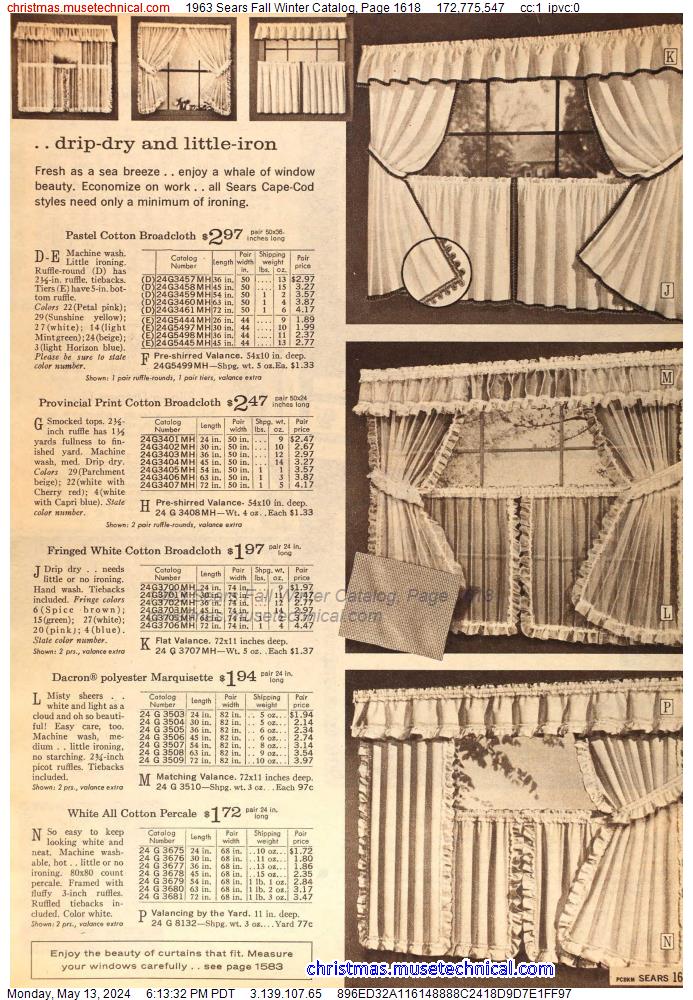 1963 Sears Fall Winter Catalog, Page 1618