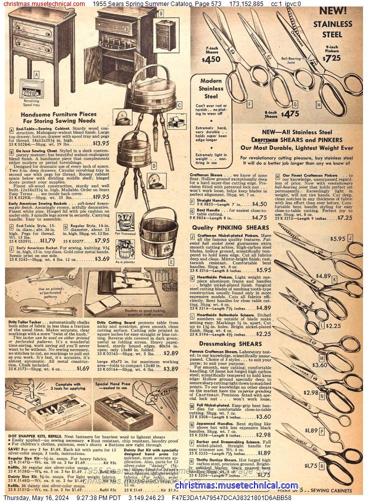 1955 Sears Spring Summer Catalog, Page 573