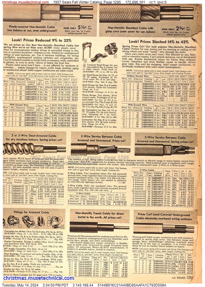 1957 Sears Fall Winter Catalog, Page 1295