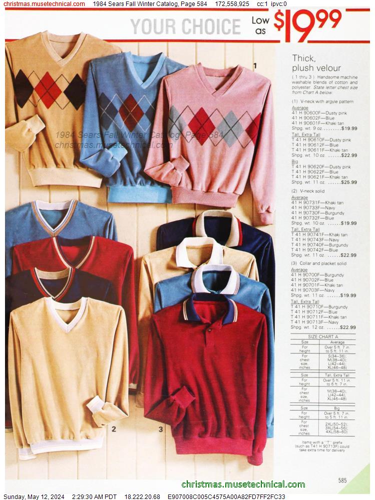1984 Sears Fall Winter Catalog, Page 584