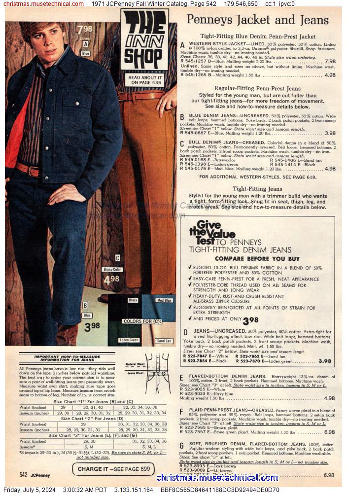 1971 JCPenney Fall Winter Catalog, Page 542