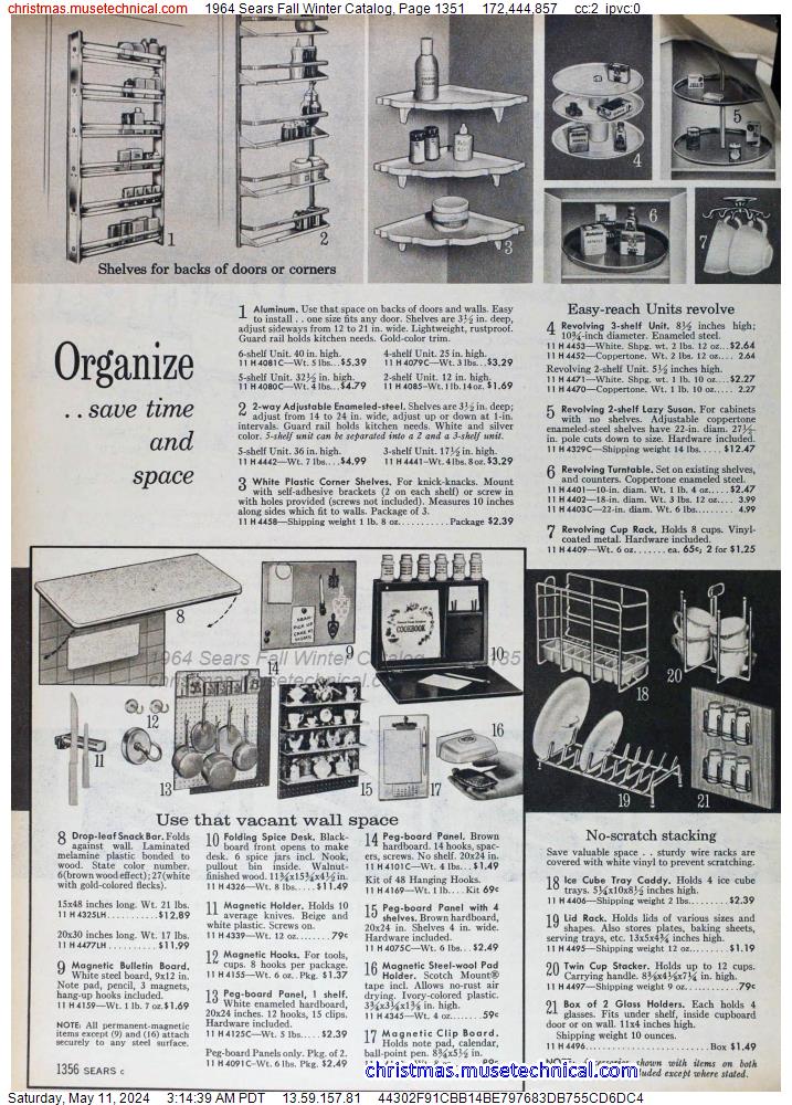 1964 Sears Fall Winter Catalog, Page 1351