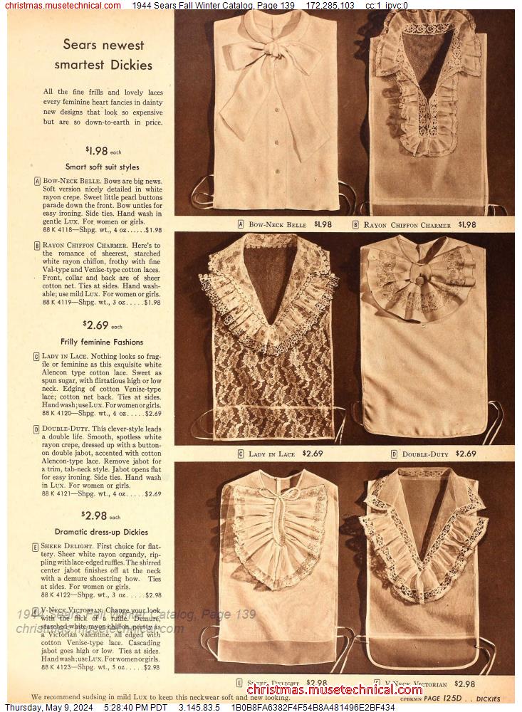 1944 Sears Fall Winter Catalog, Page 139
