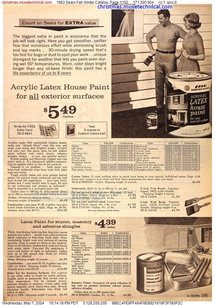 1963 Sears Fall Winter Catalog, Page 1152