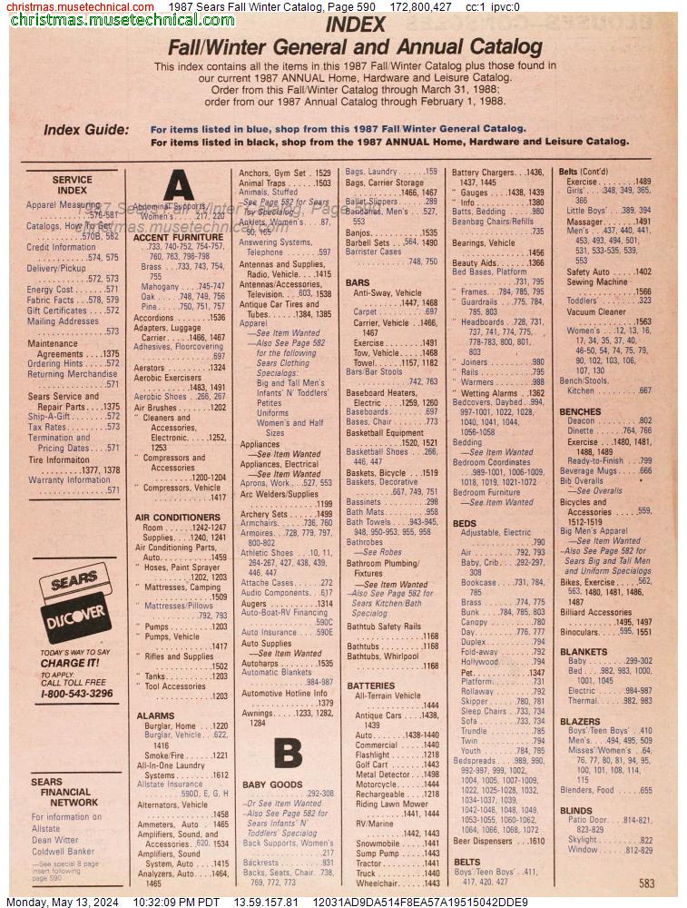 1987 Sears Fall Winter Catalog, Page 590