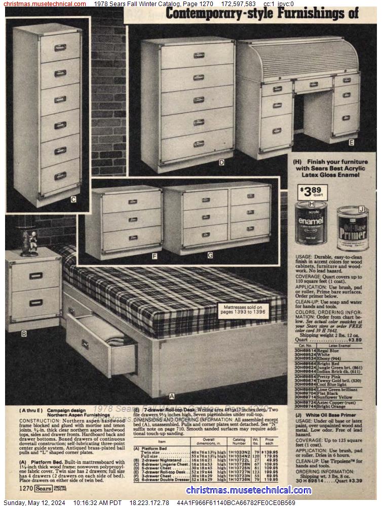 1978 Sears Fall Winter Catalog, Page 1270