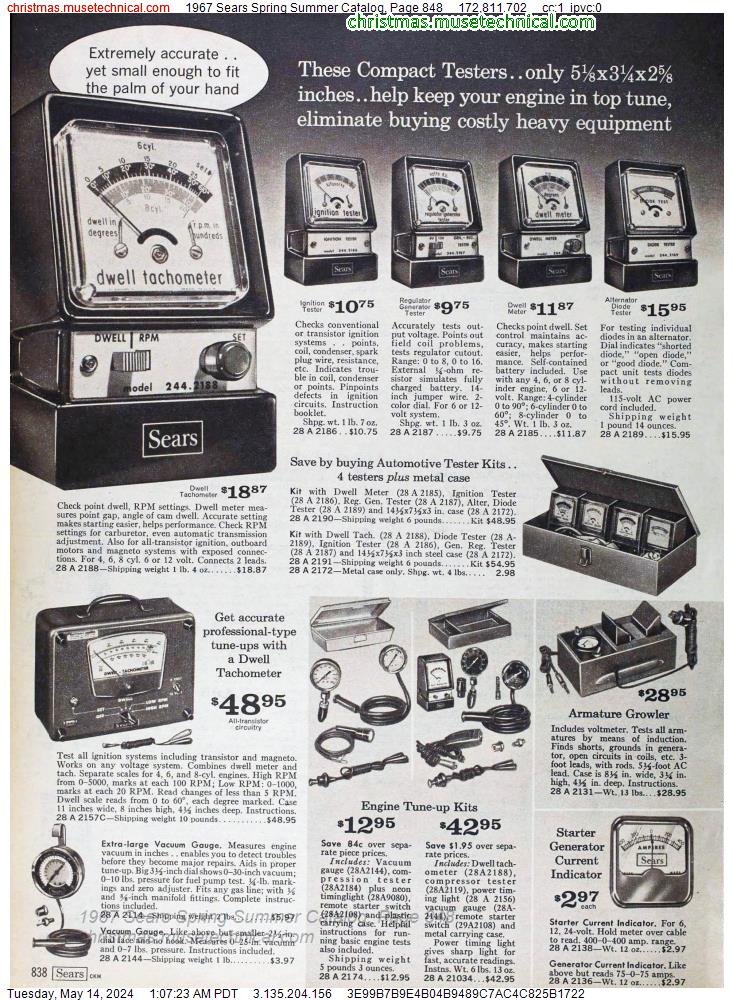 1967 Sears Spring Summer Catalog, Page 848