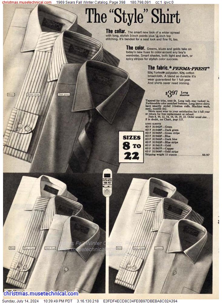 1969 Sears Fall Winter Catalog, Page 398