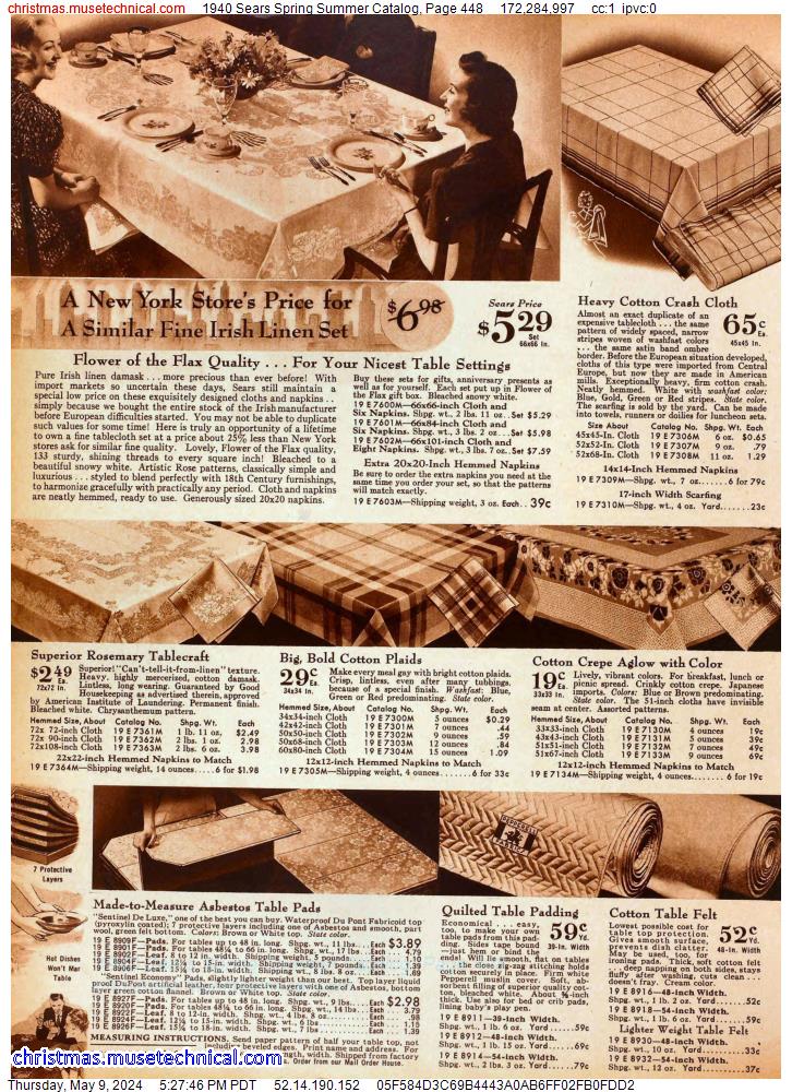 1940 Sears Spring Summer Catalog, Page 448