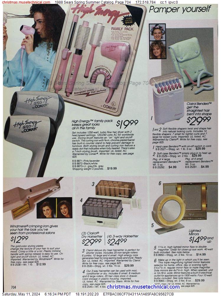 1988 Sears Spring Summer Catalog, Page 704