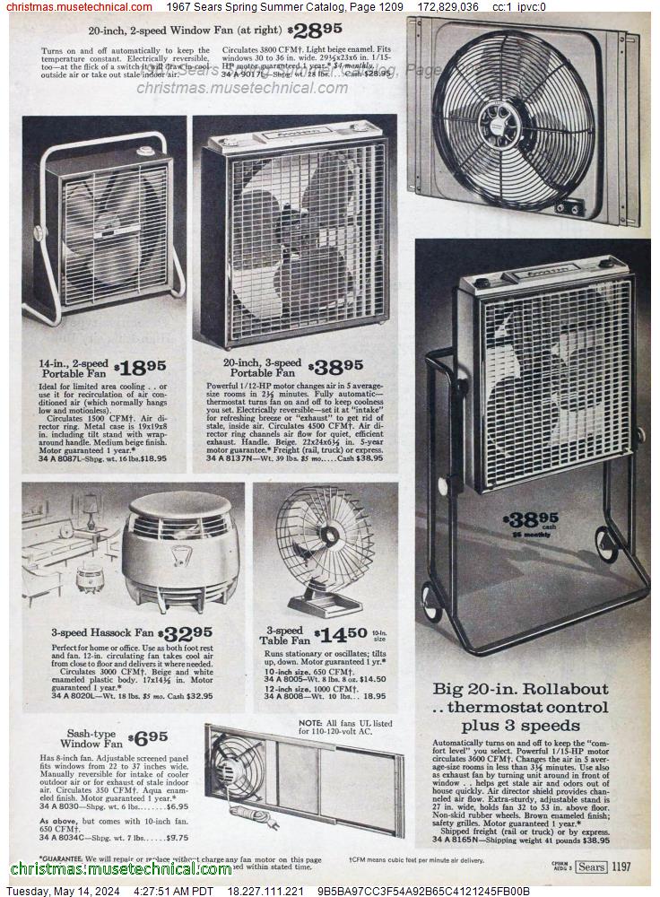 1967 Sears Spring Summer Catalog, Page 1209