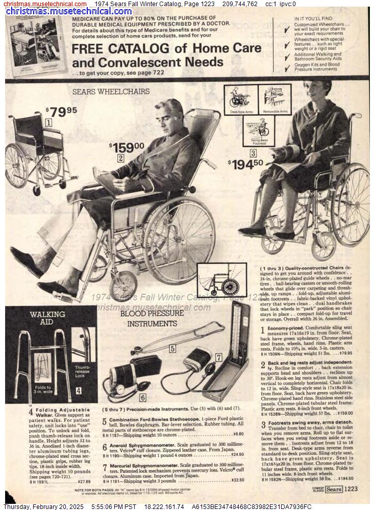 1974 Sears Fall Winter Catalog, Page 1223