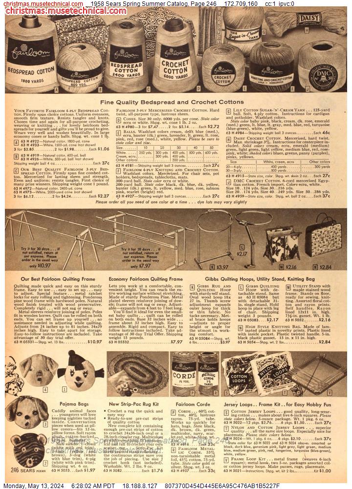 1958 Sears Spring Summer Catalog, Page 246