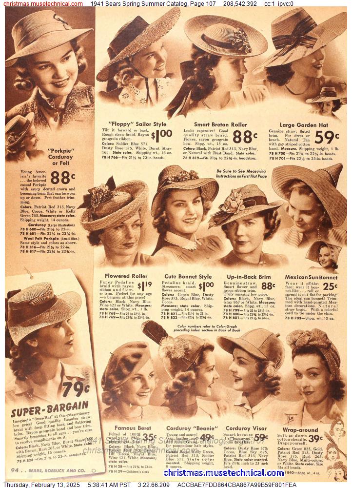 1941 Sears Spring Summer Catalog, Page 107