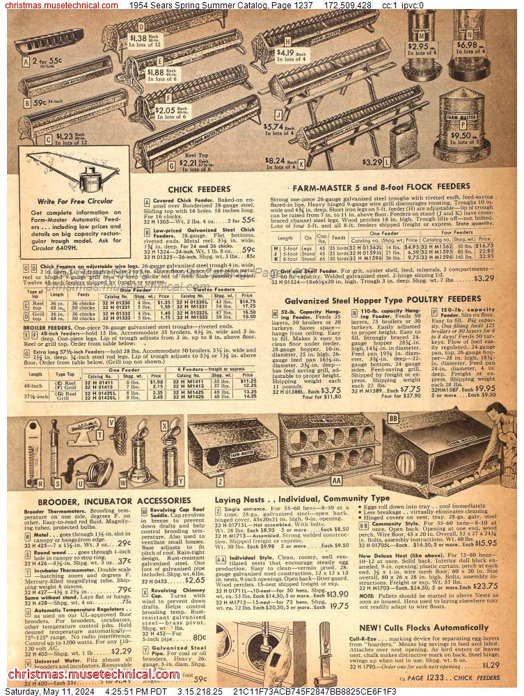 1954 Sears Spring Summer Catalog, Page 1237