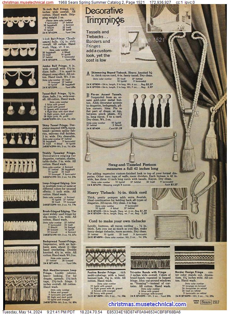 1968 Sears Spring Summer Catalog 2, Page 1521