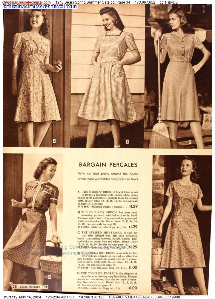 1943 Sears Spring Summer Catalog, Page 34