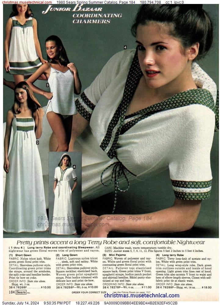1980 Sears Spring Summer Catalog, Page 184