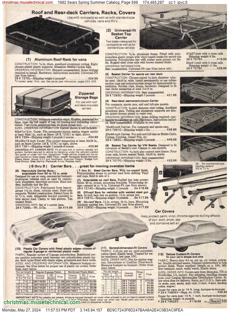 1982 Sears Spring Summer Catalog, Page 599