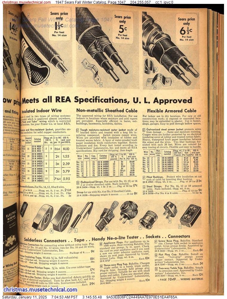 1947 Sears Fall Winter Catalog, Page 1047