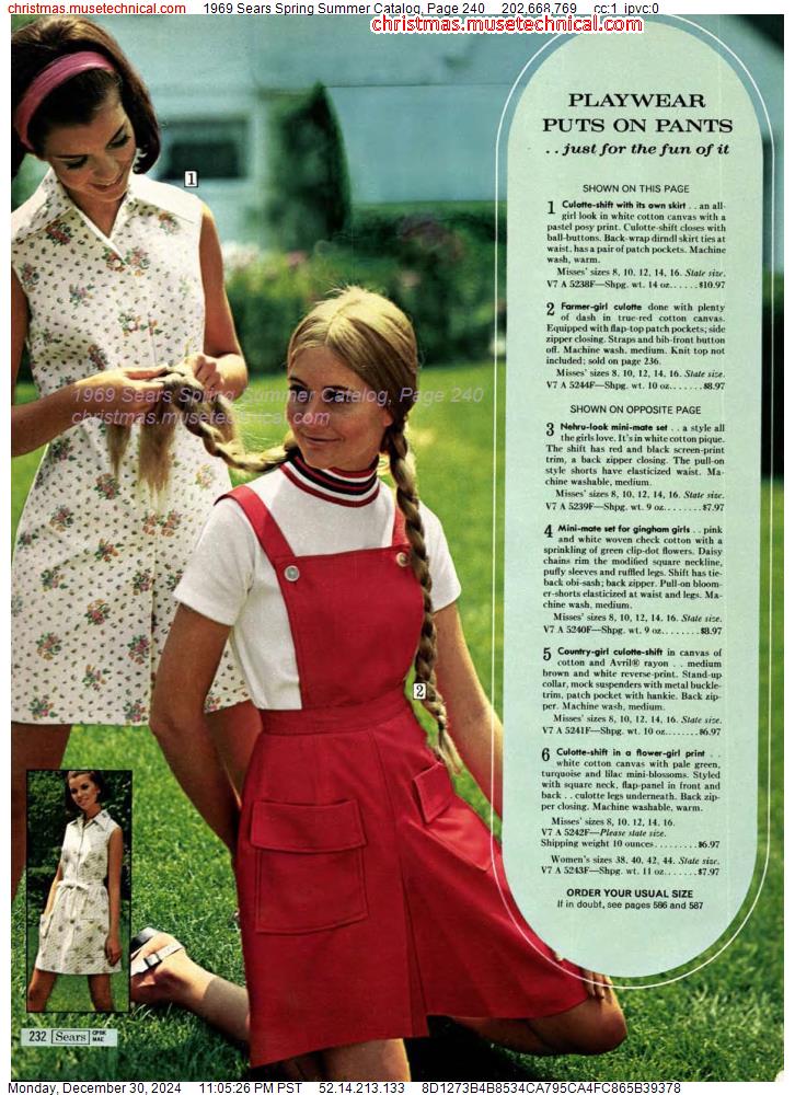 1969 Sears Spring Summer Catalog, Page 240