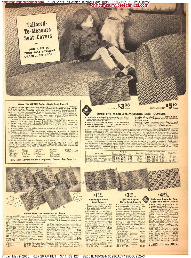 1939 Sears Fall Winter Catalog, Page 1095