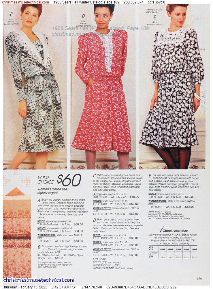 1988 Sears Fall Winter Catalog, Page 189