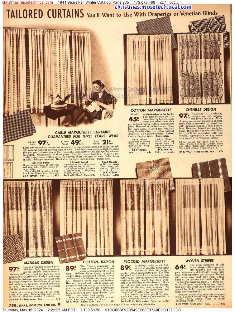 1941 Sears Fall Winter Catalog, Page 835