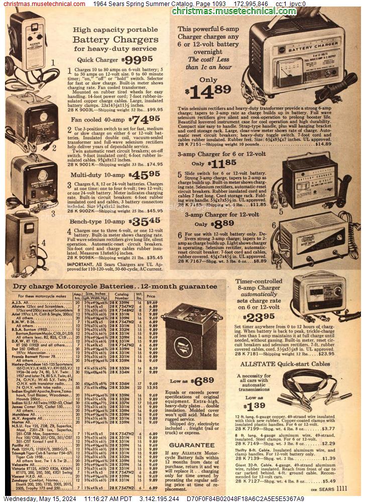 1964 Sears Spring Summer Catalog, Page 1093