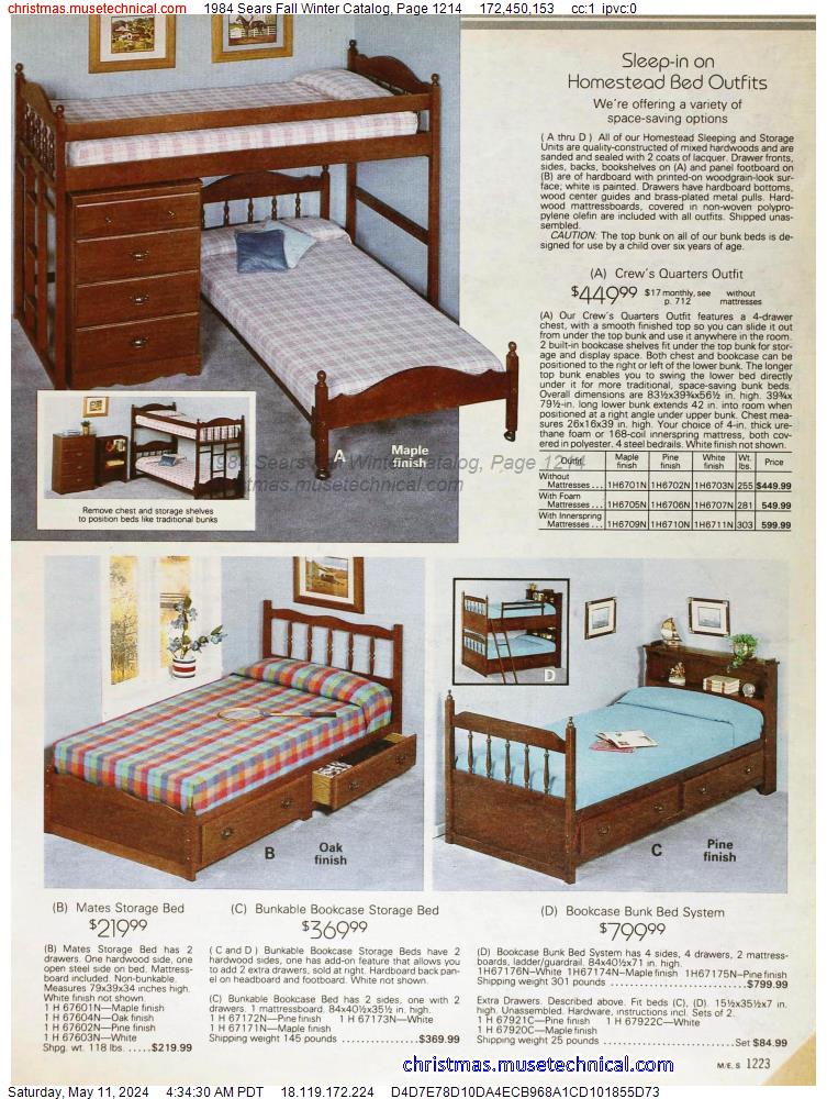 1984 Sears Fall Winter Catalog, Page 1214