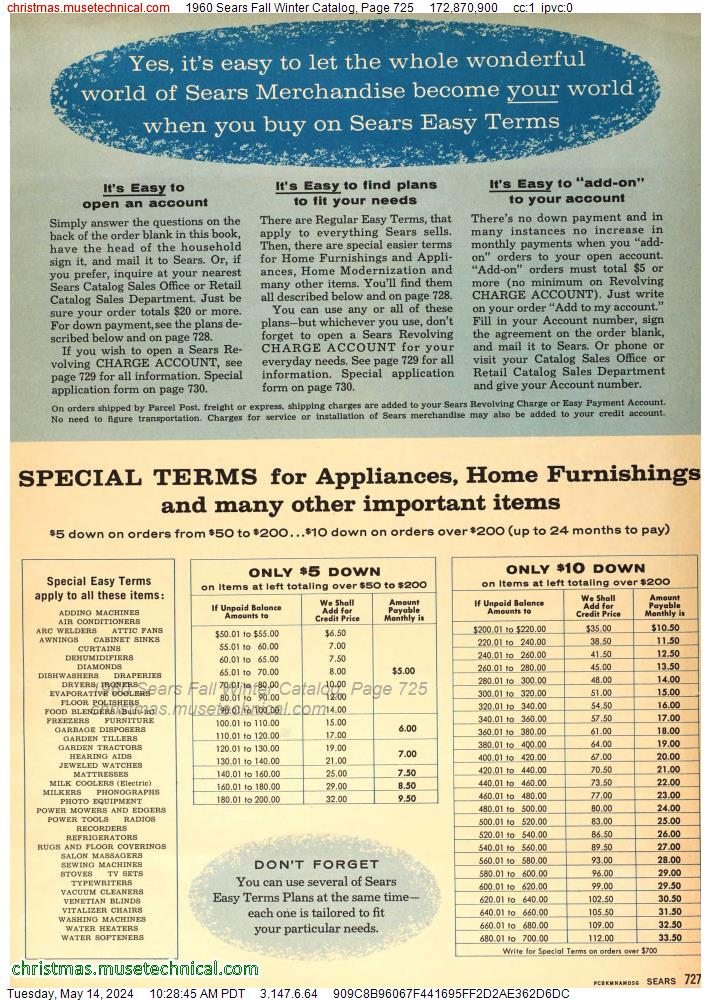 1960 Sears Fall Winter Catalog, Page 725