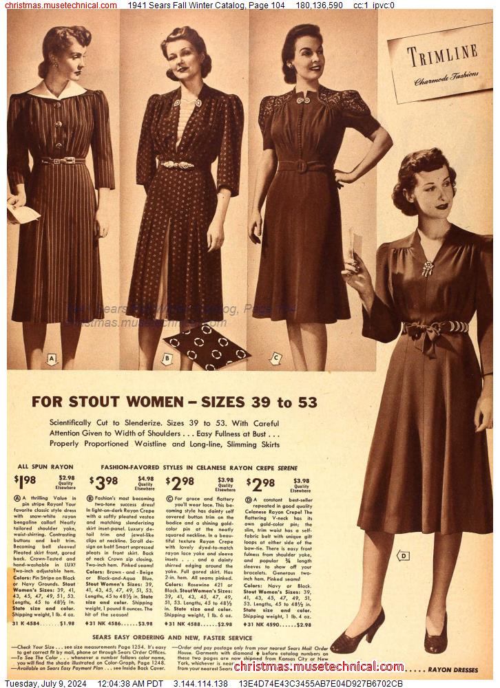 1941 Sears Fall Winter Catalog, Page 104