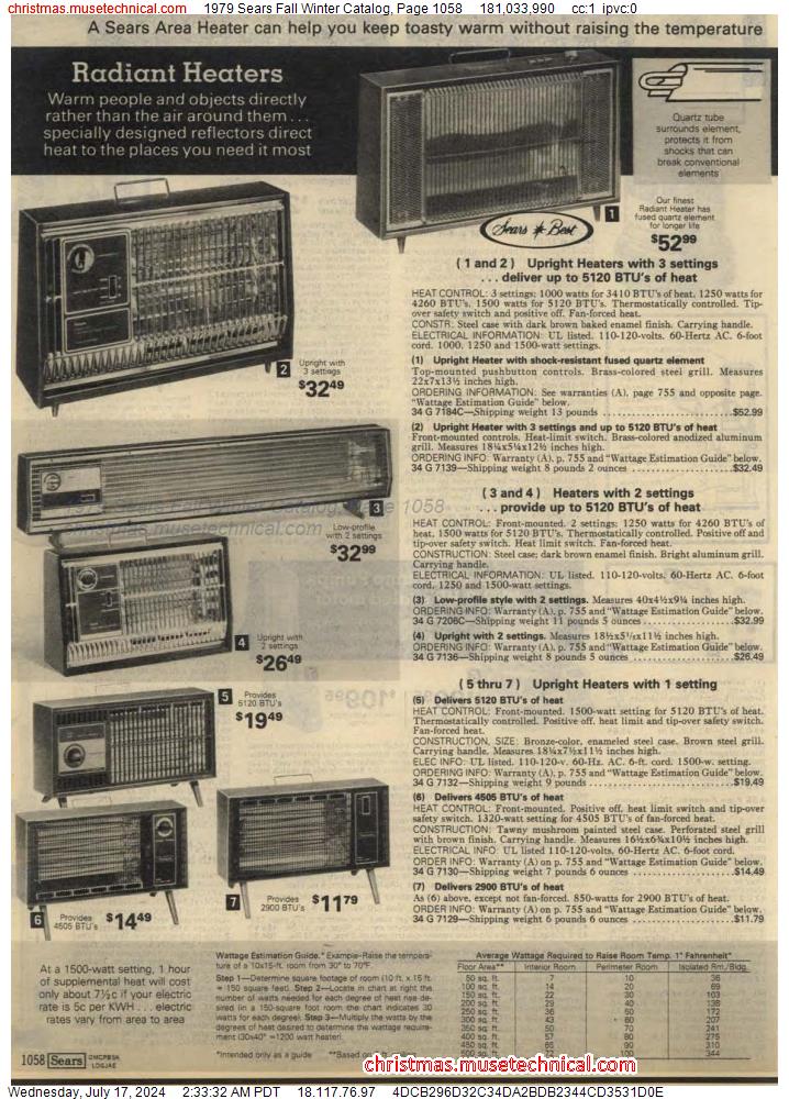 1979 Sears Fall Winter Catalog, Page 1058