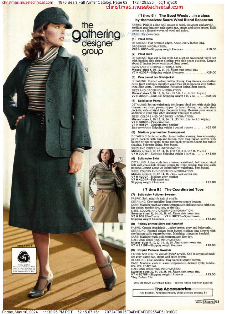 1976 Sears Fall Winter Catalog, Page 63