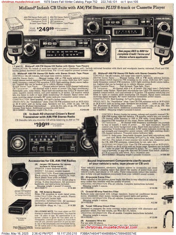 1978 Sears Fall Winter Catalog, Page 752