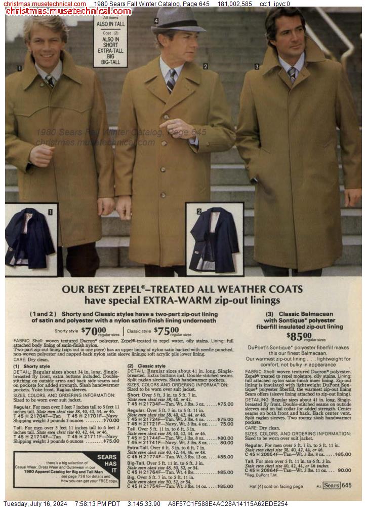 1980 Sears Fall Winter Catalog, Page 645
