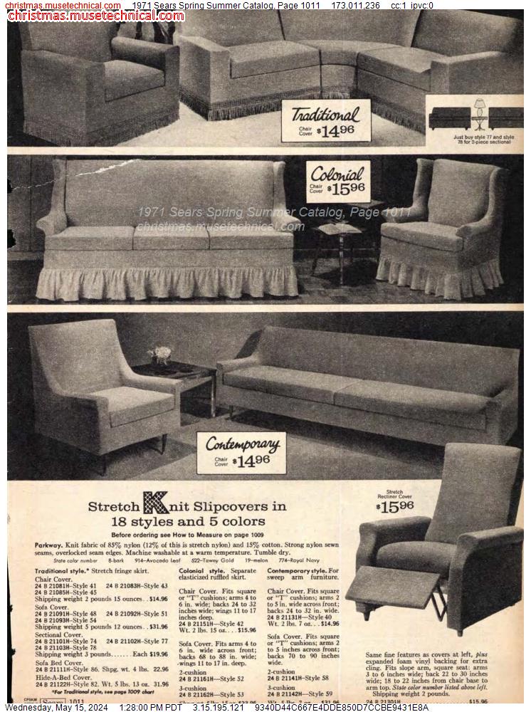 1971 Sears Spring Summer Catalog, Page 1011