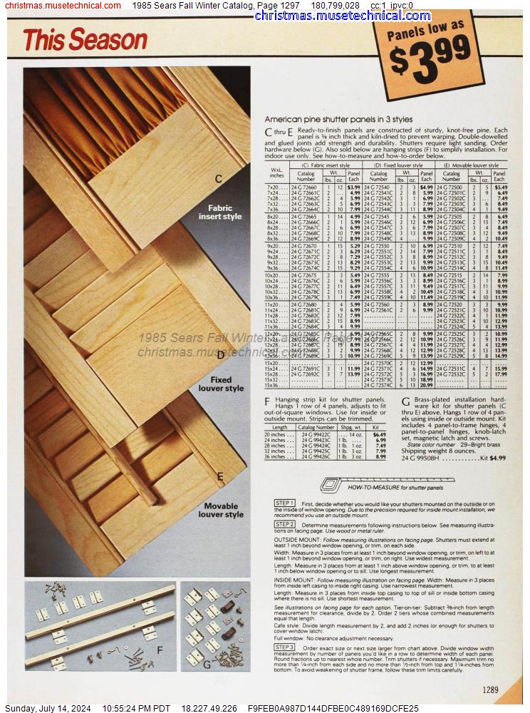 1985 Sears Fall Winter Catalog, Page 1297