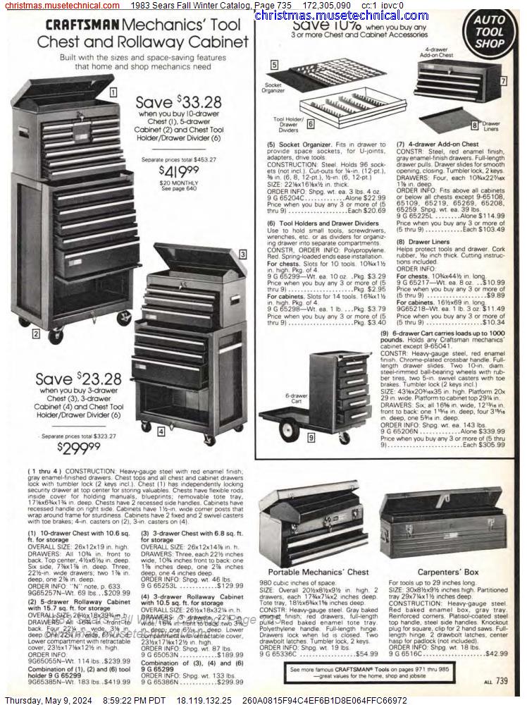 1983 Sears Fall Winter Catalog, Page 735
