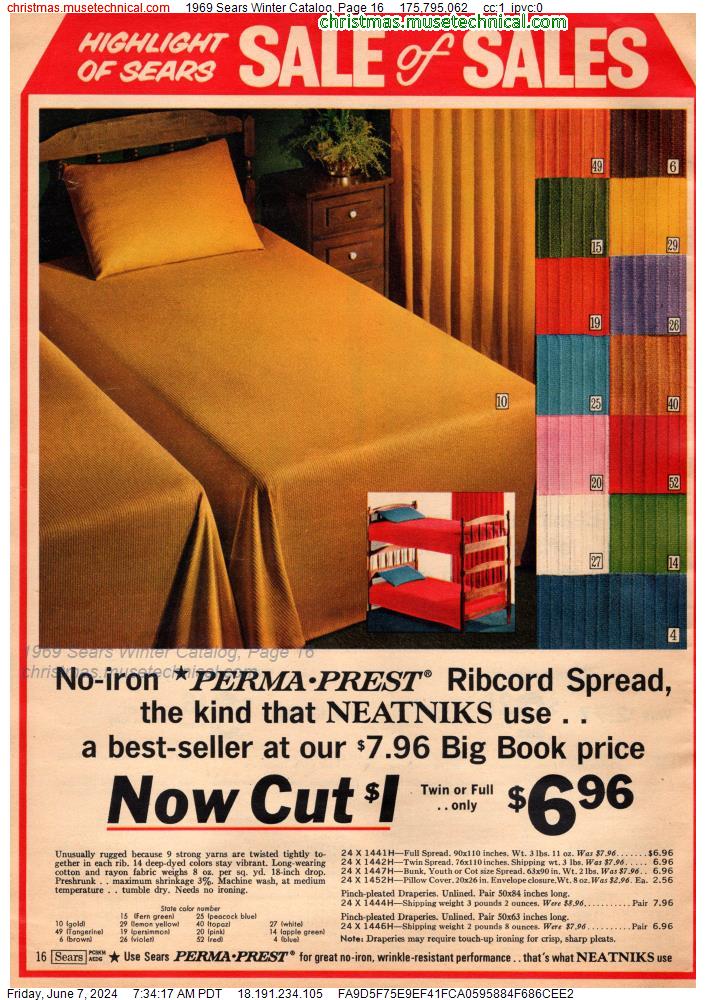1969 Sears Winter Catalog, Page 16