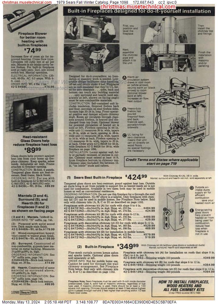 1979 Sears Fall Winter Catalog, Page 1098