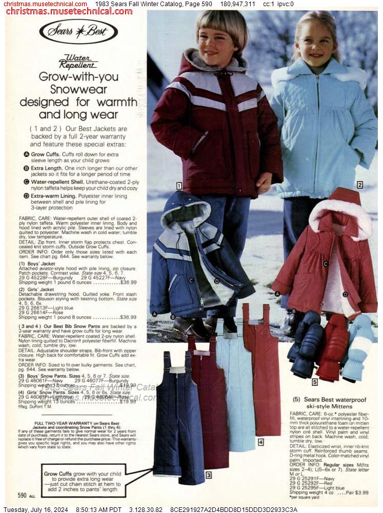 1983 Sears Fall Winter Catalog, Page 590