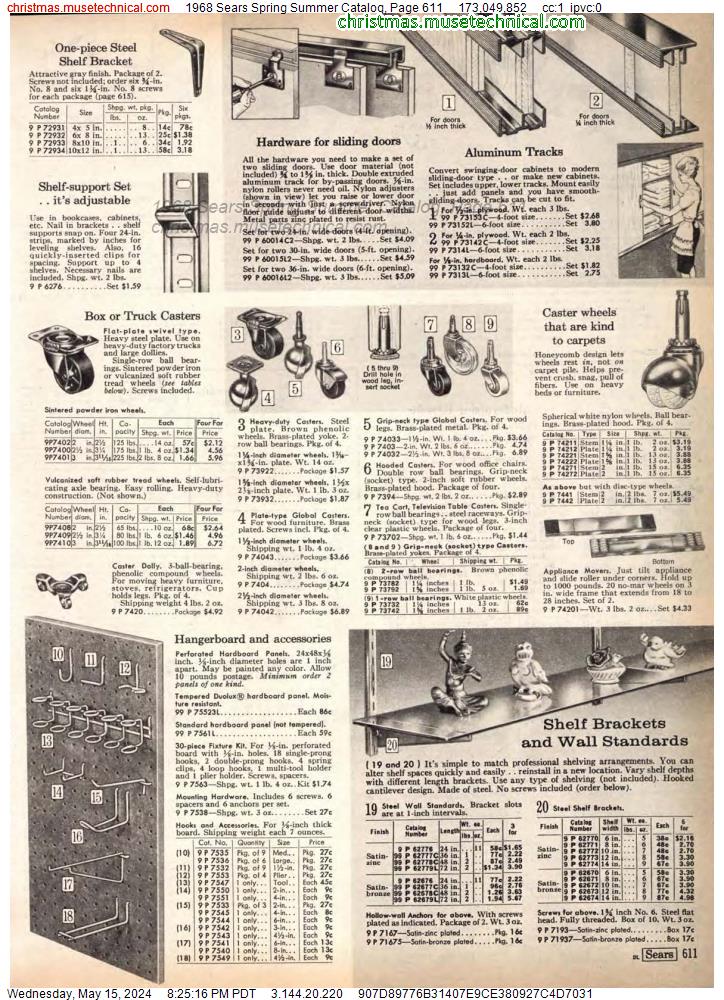 1968 Sears Spring Summer Catalog, Page 611