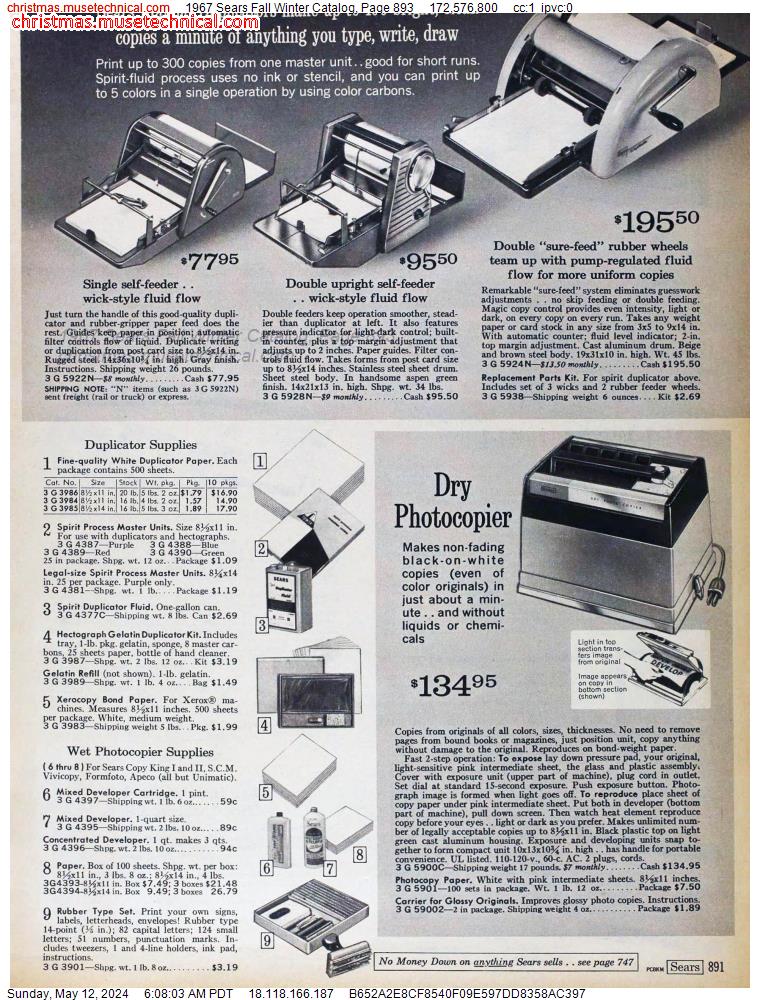 1967 Sears Fall Winter Catalog, Page 893