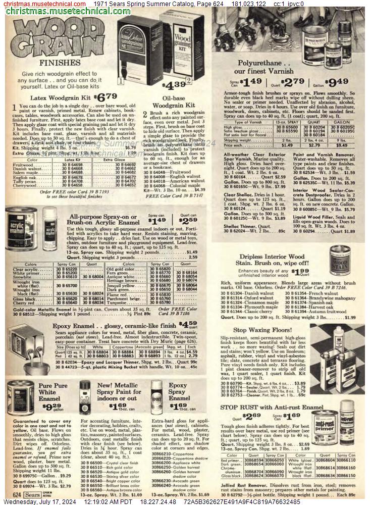 1971 Sears Spring Summer Catalog, Page 624
