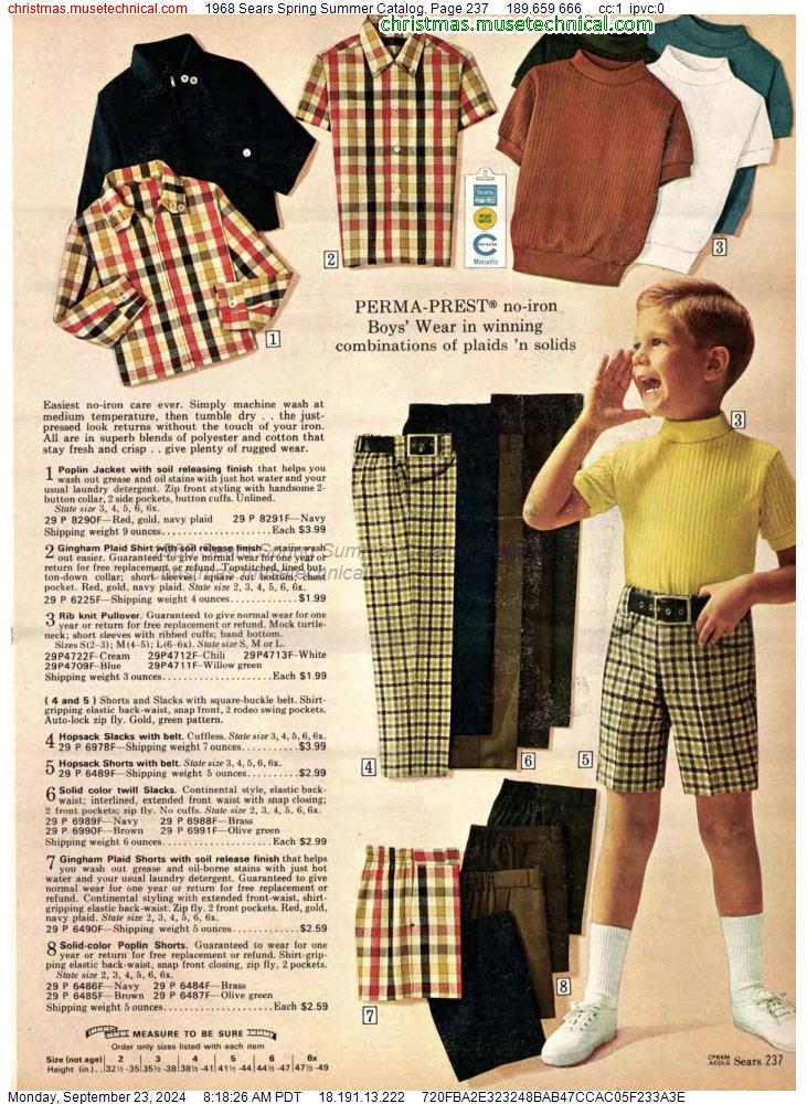 1968 Sears Spring Summer Catalog, Page 237 - Catalogs & Wishbooks