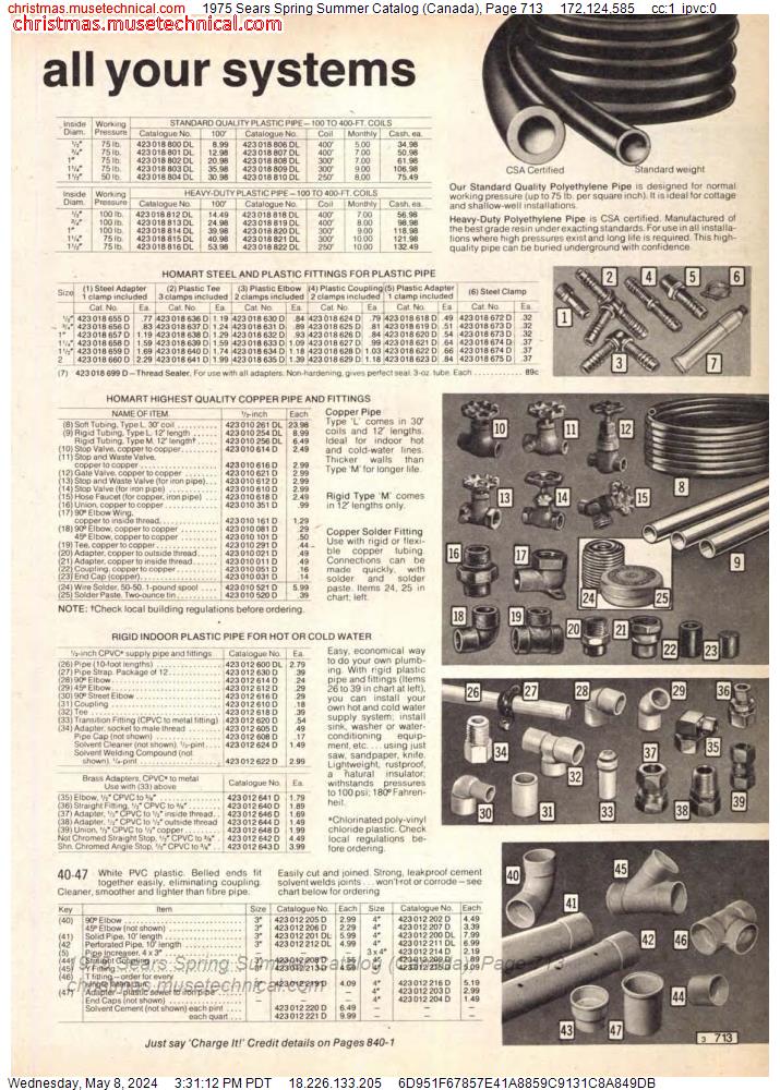 1975 Sears Spring Summer Catalog (Canada), Page 713