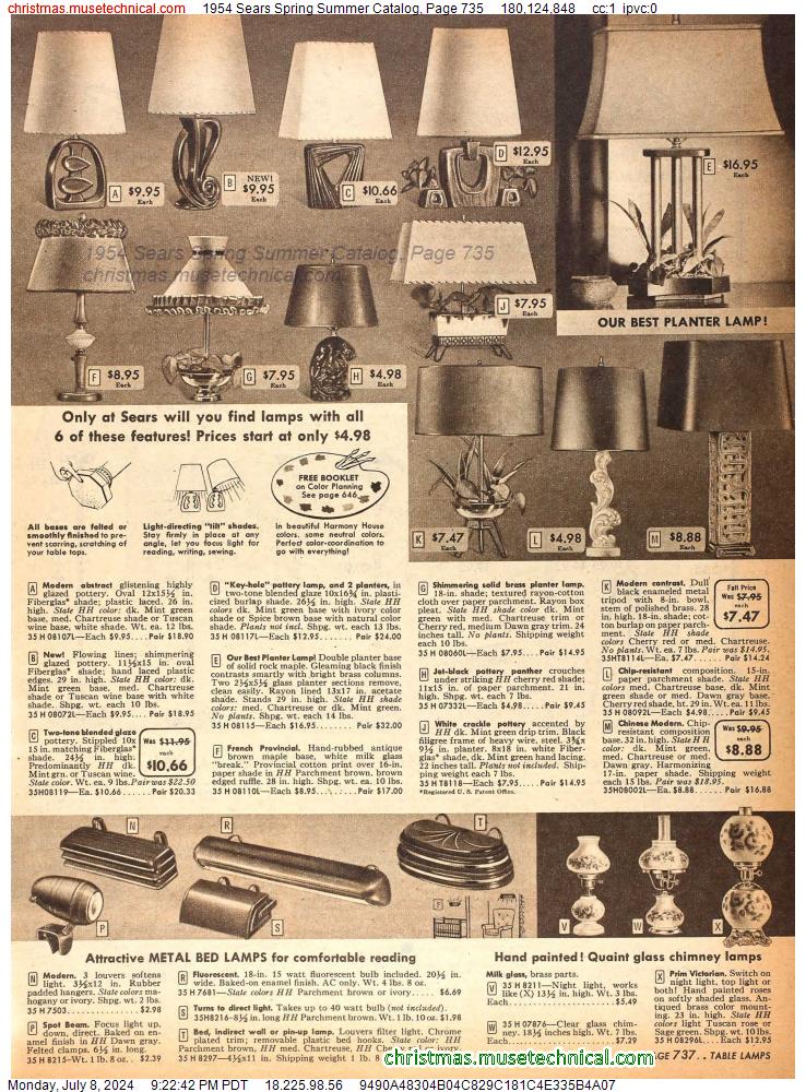 1954 Sears Spring Summer Catalog, Page 735